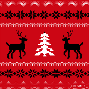 Festive Freebie - Instant free desktop wallpaper download - ugly sweater christmas patter in black red & white